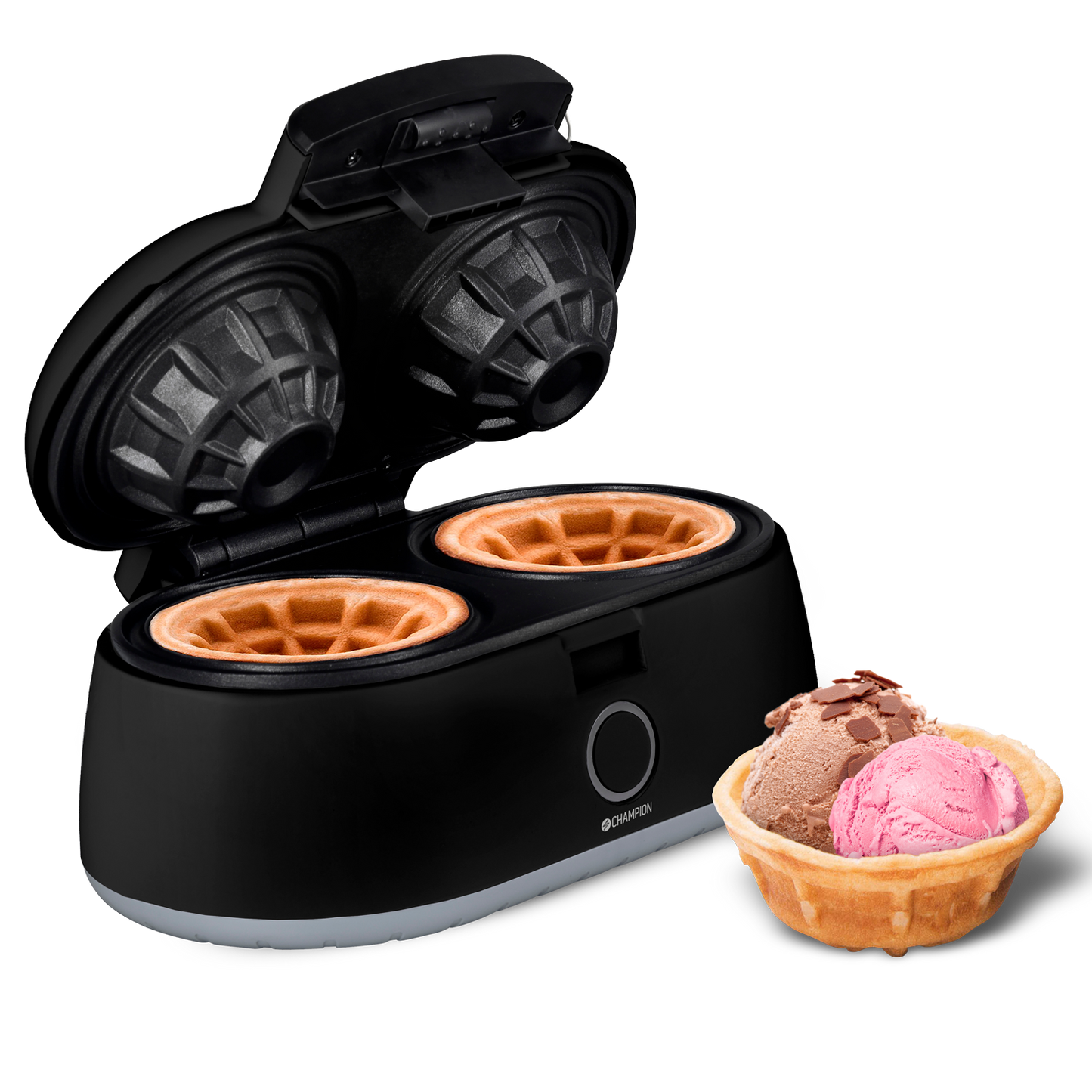 Våffelskålsjärn Dubbelt 1000W VS220 Svart