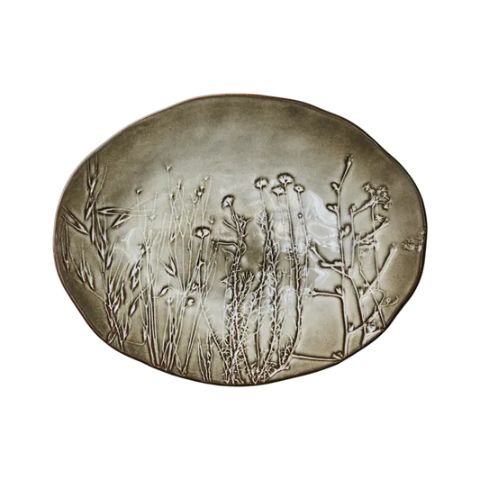 ANNABELLE Serveringsfat, Grå 40x31 cm