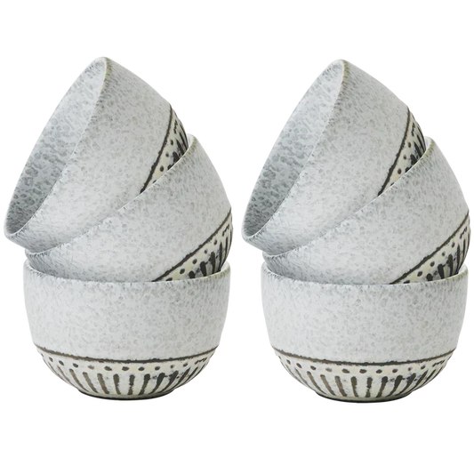 ANTONIA Skål, Grå/elfenben 6-pack Ø11 cm