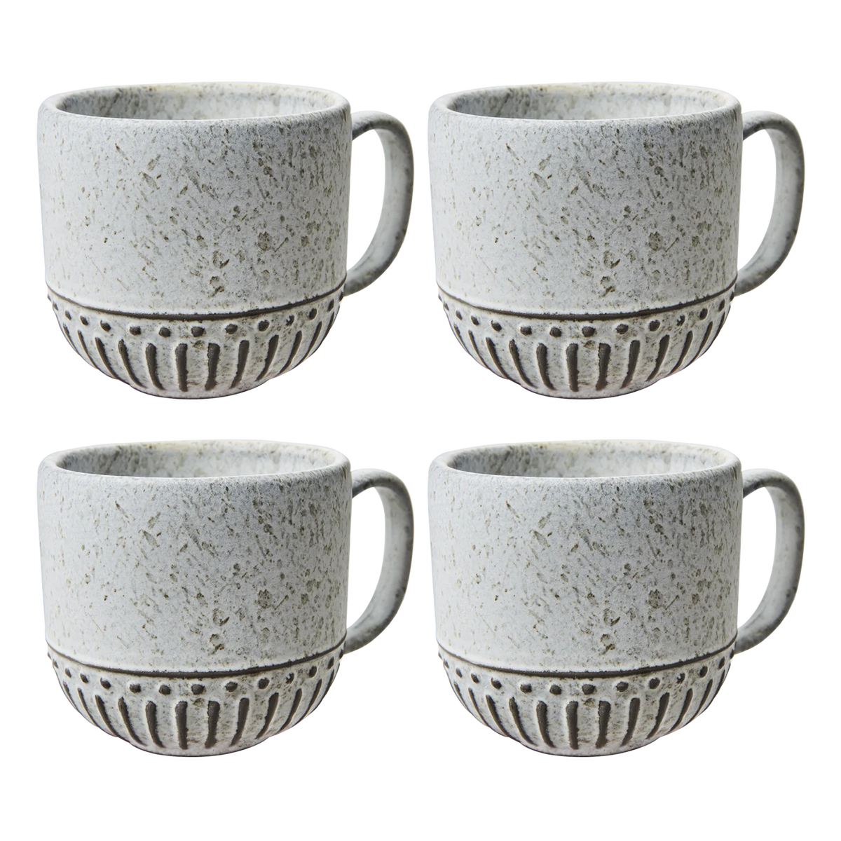 ANTONIA Kopp, Grå/elfenben 4-pack Ø9 cm