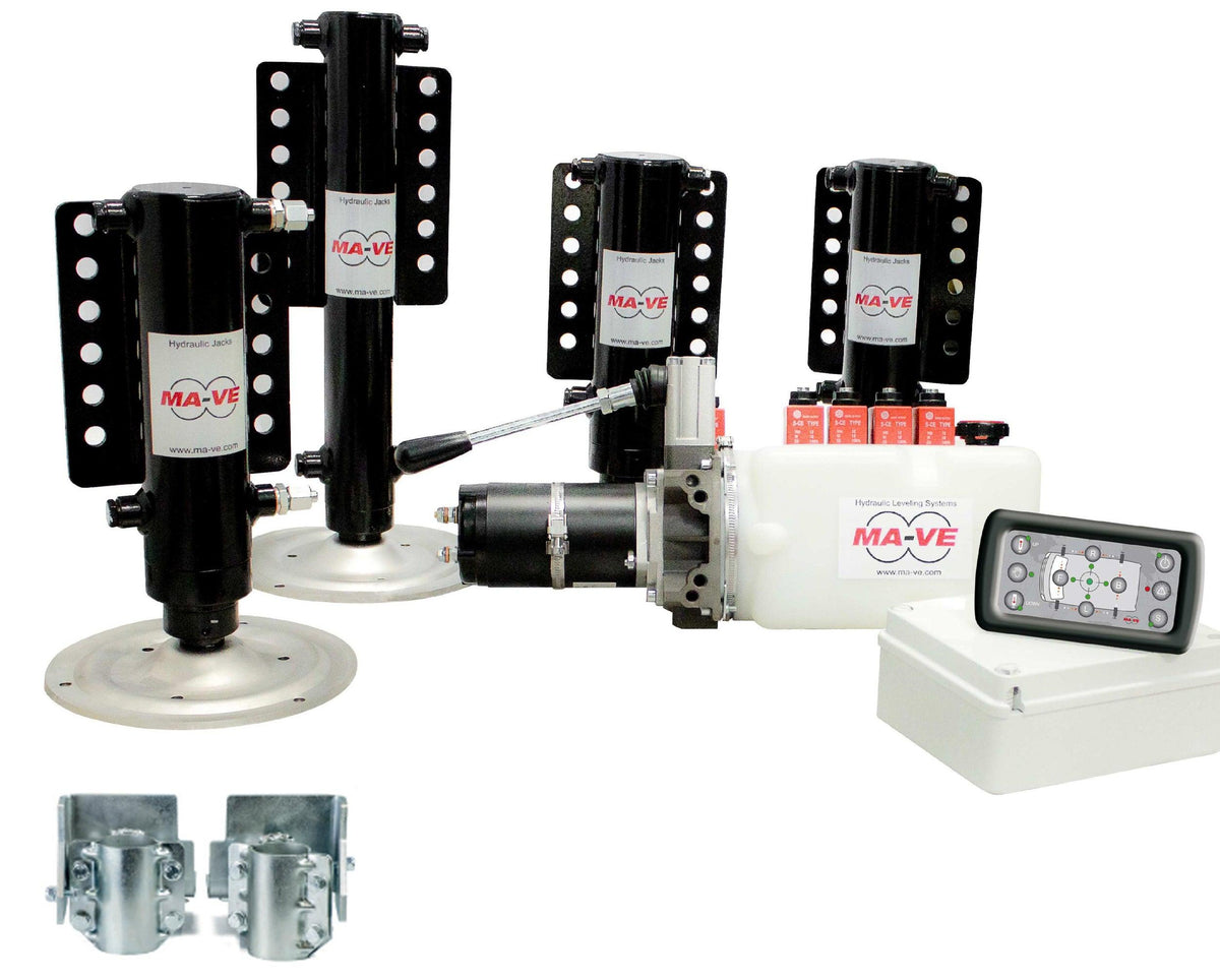 Stödben MA-VE med “Soft Close”- ventiler till Fiat Ducato AL-KO chassi. Inkl. monteringsfästen