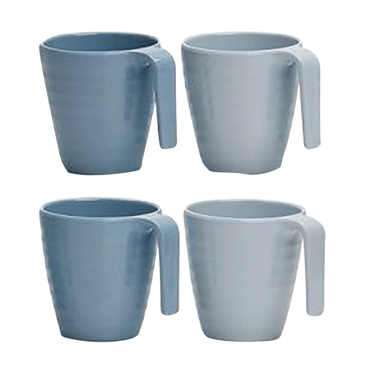 Melaminmuggar Shades of blue. 4-pack.
